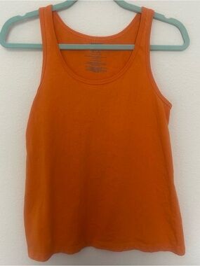 Make Market Orange Scoop Neck Tank Top Medium